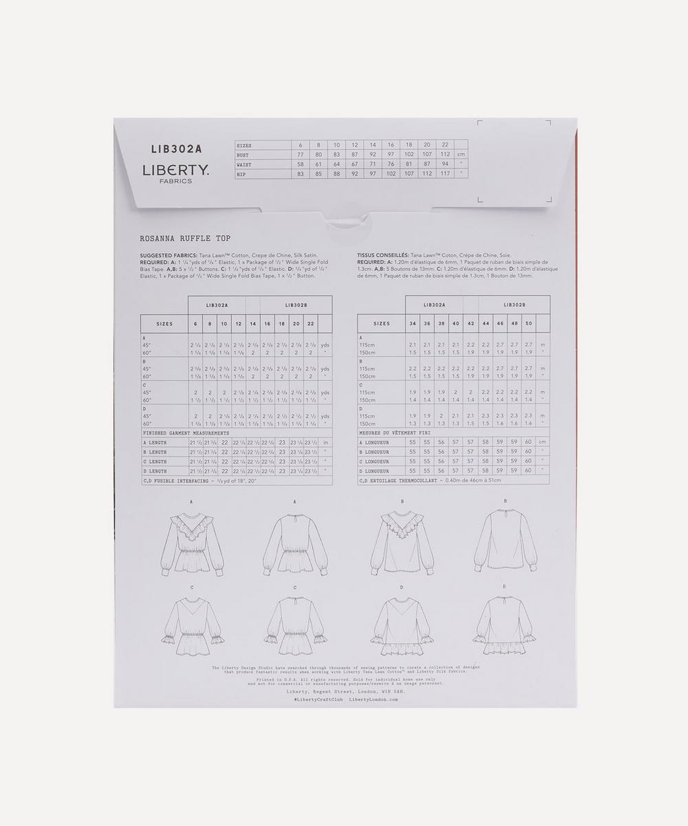 Liberty Fabrics Rosanna Ruffle Top Sewing Pattern Size 6-14