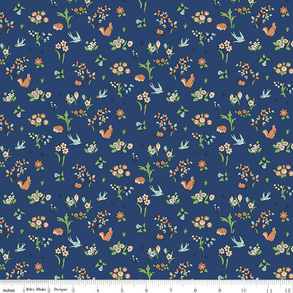 Liberty Woodland Walk Autumn Berries Forest Friends C