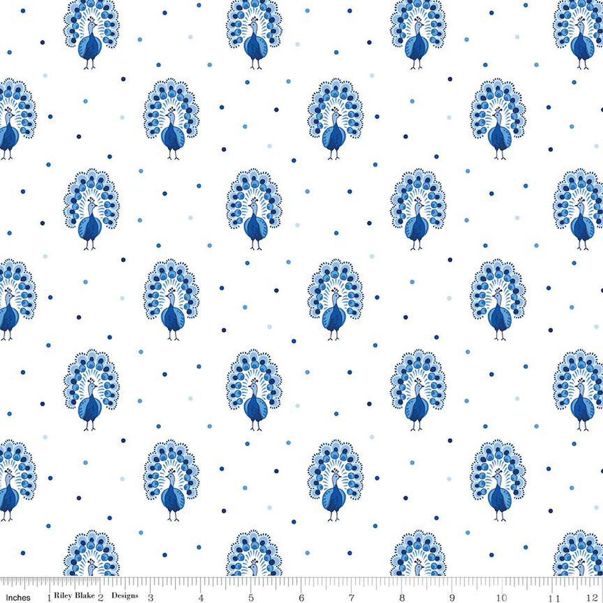 Liberty Garden Party Blue China Proud Peacocks A