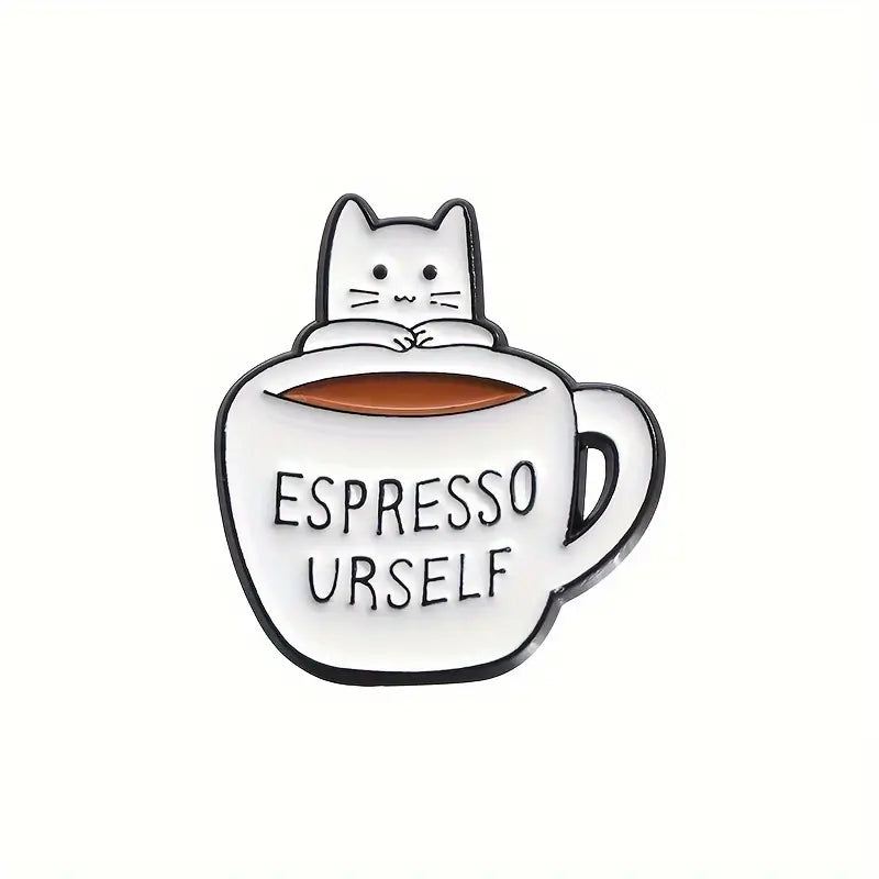 Expresso Urself Cat Enamel Pin