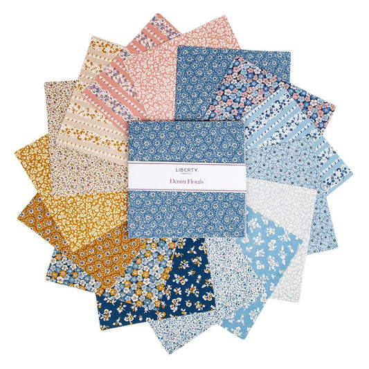 Liberty Denim Florals 10 Inch Stacker, 42 Pcs.