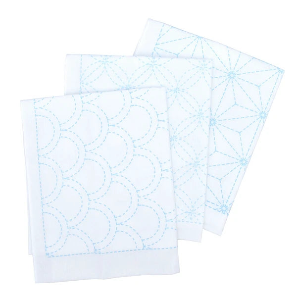 Sashiko Cloths - White Background - Made in Japan