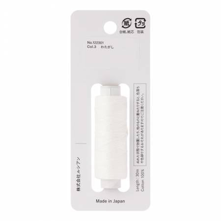 Cosmo Hidamari Sashiko Solid Thread 30 Meters Snow White - Col 003