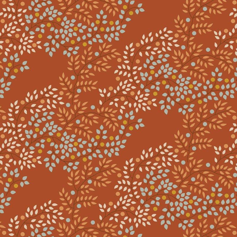 Tilda Creating Memories Berrytangle Copper cotton quilting fabric by Tone Finnanger