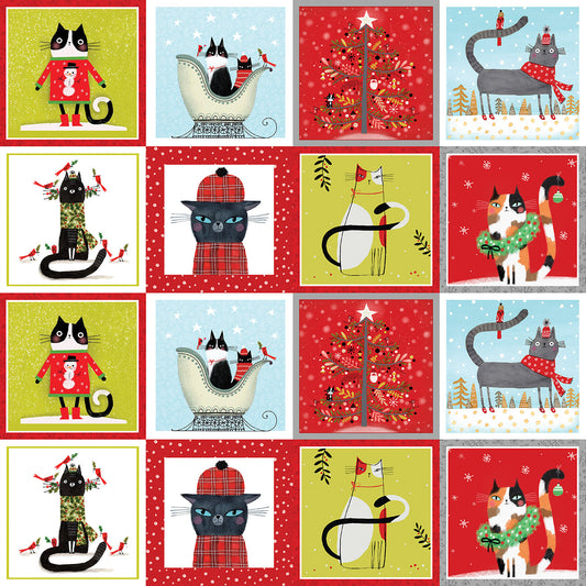 Multi Meowy Christmas Squares Christmas