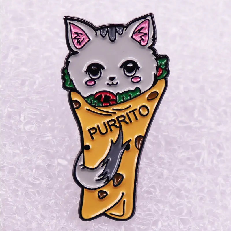 Purrito enamel pin