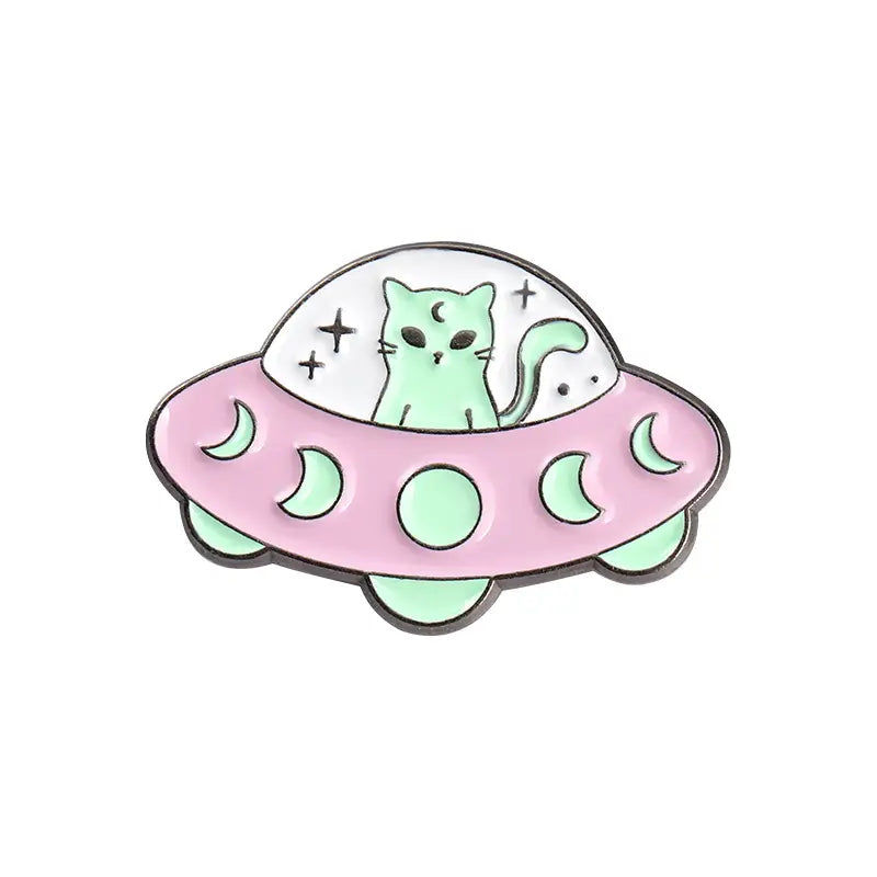 Ufo Space Kitty enamel pin