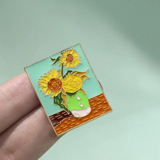 Van Gogh's Sunflowers Enamel Pin
