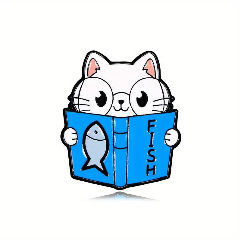 Smart Cat enamel pin