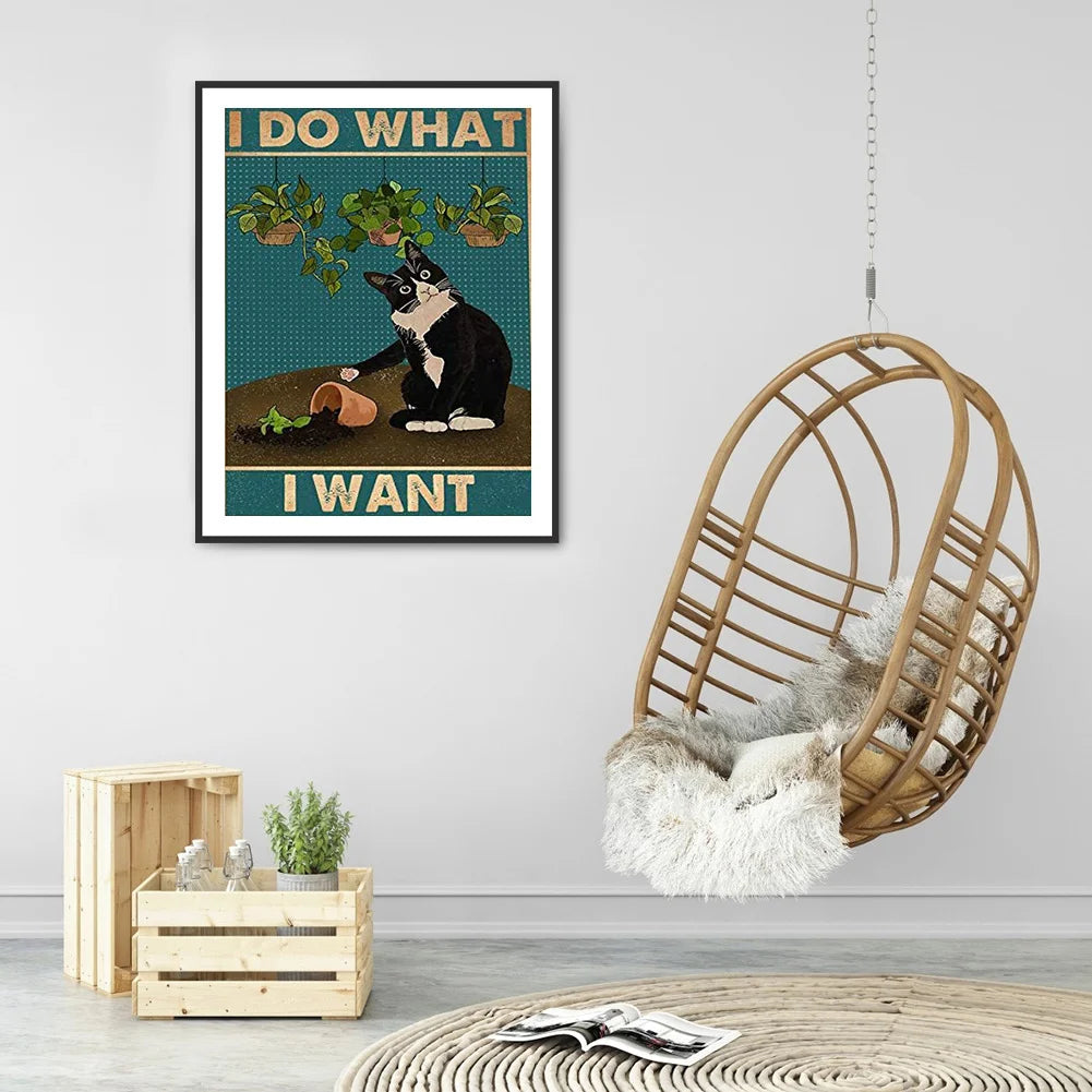 I do what I want - Sassy Cat - Diamond Painting Kit