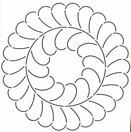 Quilt Stencil Feather Circle Design 12in