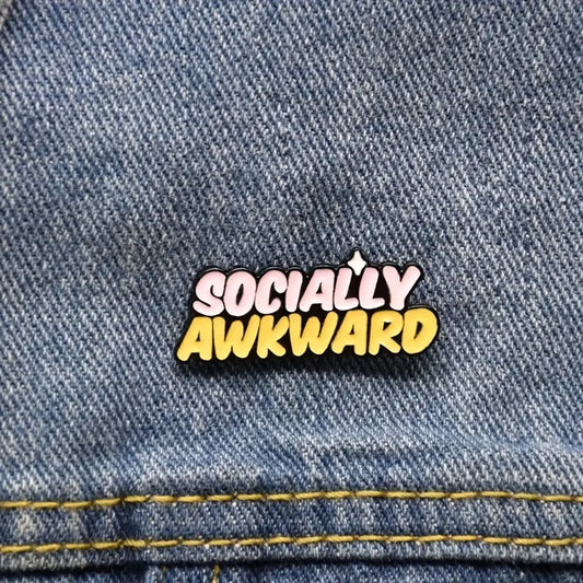 Socially Awkward enamel pin
