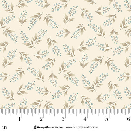 Simply Charming - Trailing Berry Vines, Cream Blue