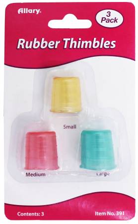 Rubber Thimbles Small / Medium / Large 3ct