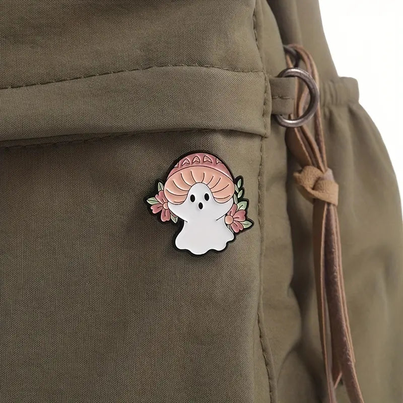 Mushroom Ghost Enamel Pin
