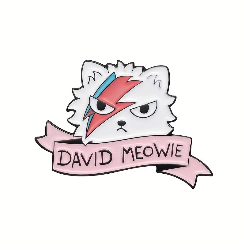 David Meowie Enamel Pin