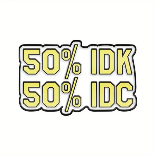 50％ IDK 50％ IDC Enamel Pin