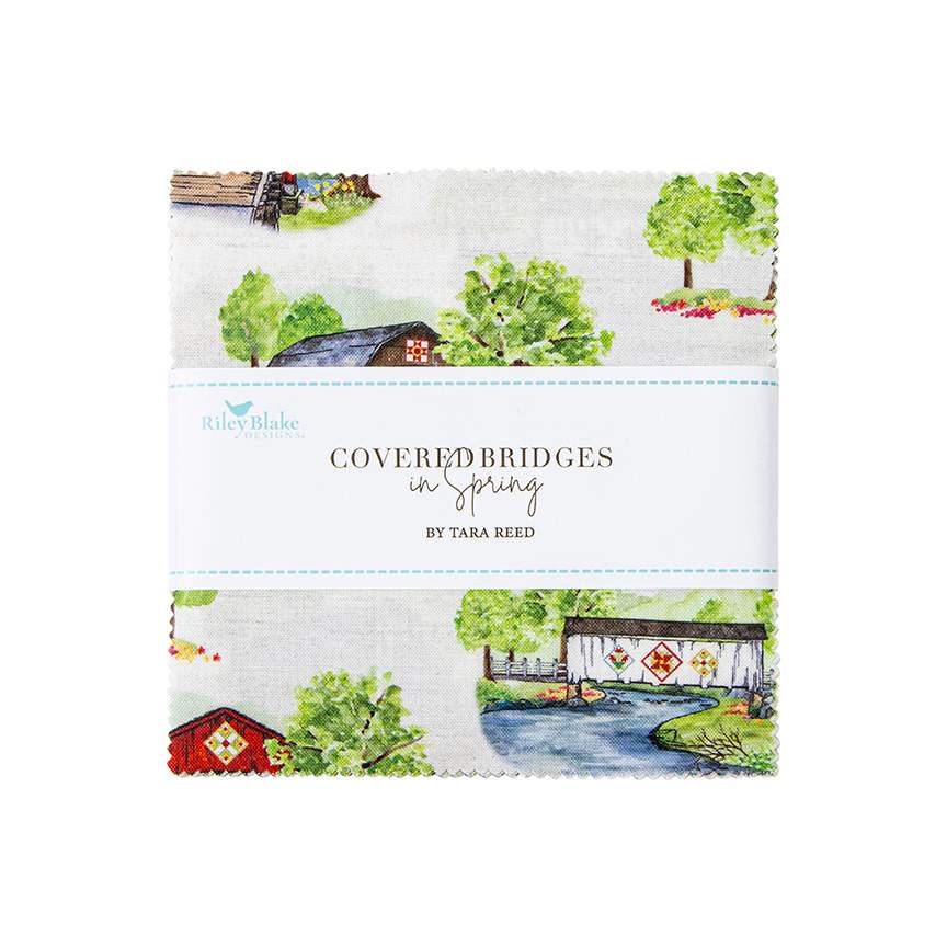 Covered Bridges in Spring 5 Inch Stacker, 42 Pcs.