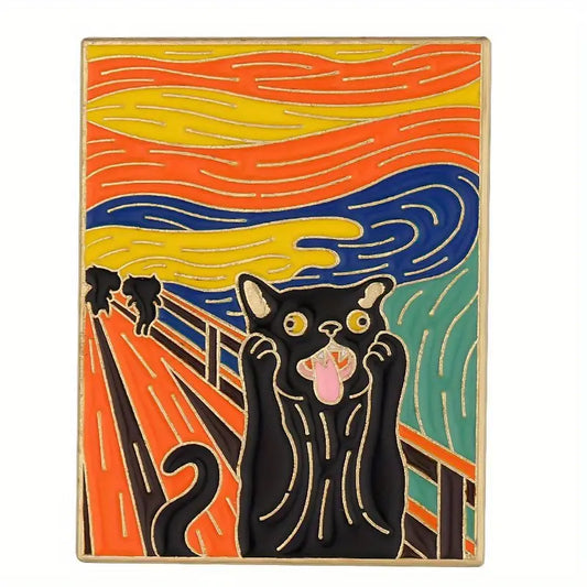 "Van Gogh" Screaming Kitty Enamel Pin