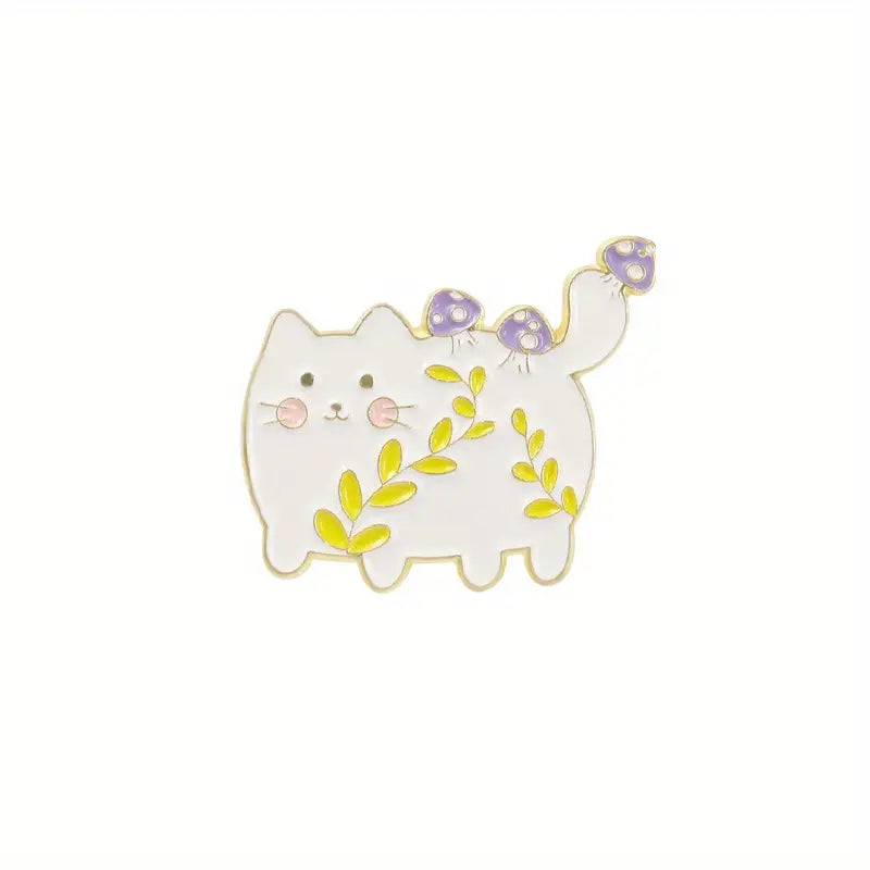 Floral Cat enamel pin