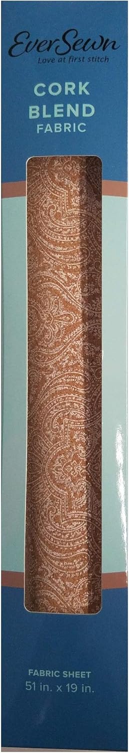 Cork Blend Fabric 51 in x 19 in Paisley