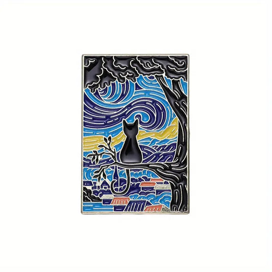 "Van Kitty" Painting Van Gogh Cat enamel pin
