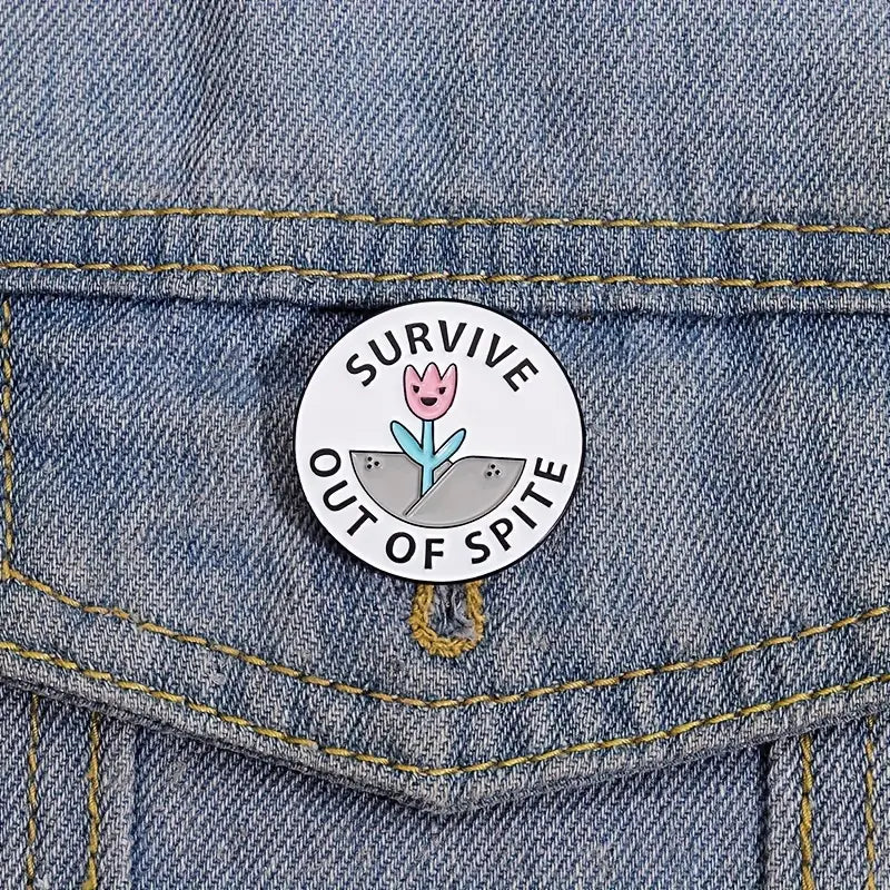 Survive! enamel pin