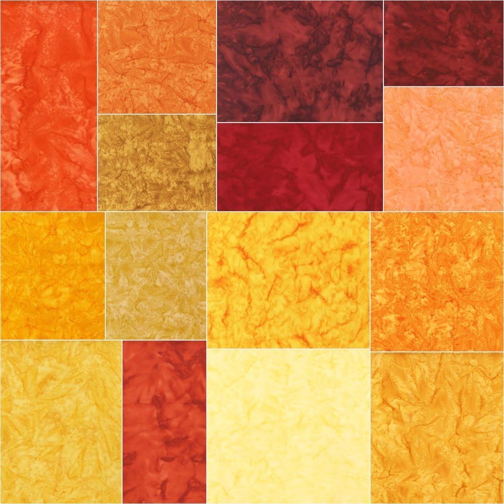 Artisan Batiks: Prisma Dyes, Lava Flow Color Story - Fat Quarter Bundble - 15pc