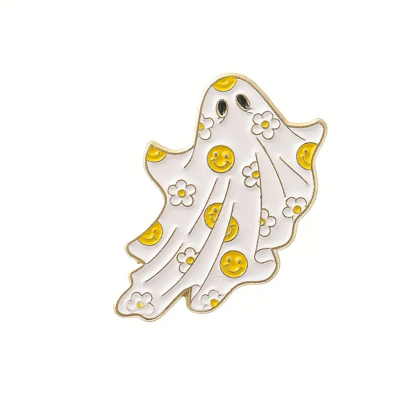 Floral Ghost Enamel Pin