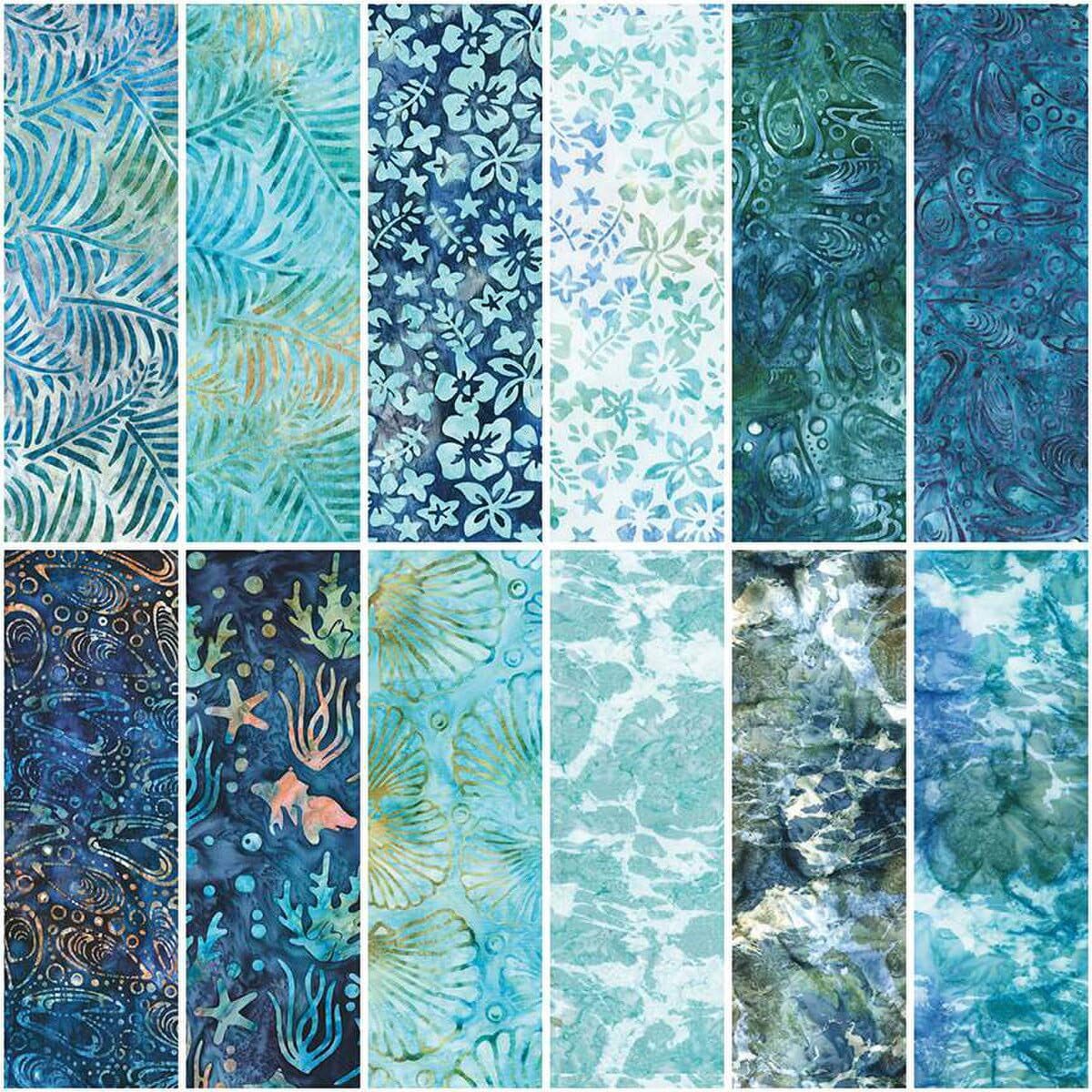 Batiks Toes in the Sand Fat Quarter Bundle B, 12 Pcs.