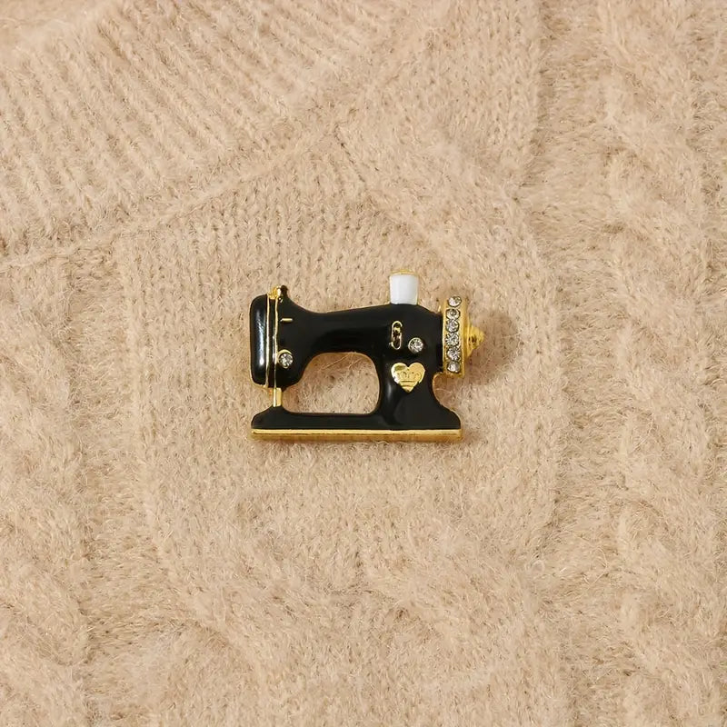 Love Sewing Enamel Brooch
