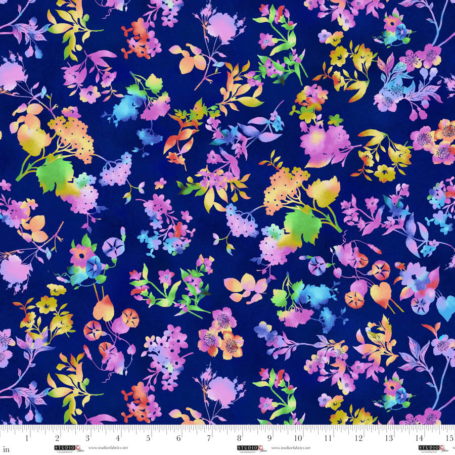 Butterfly Boutique - Floral Silhouette - Indigo