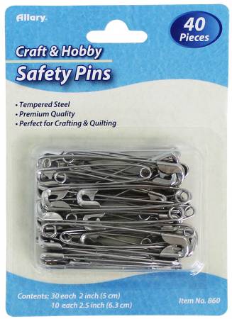 Extra Large Safety Pins 2in & 2-1/2inin Premium Quality 40ct