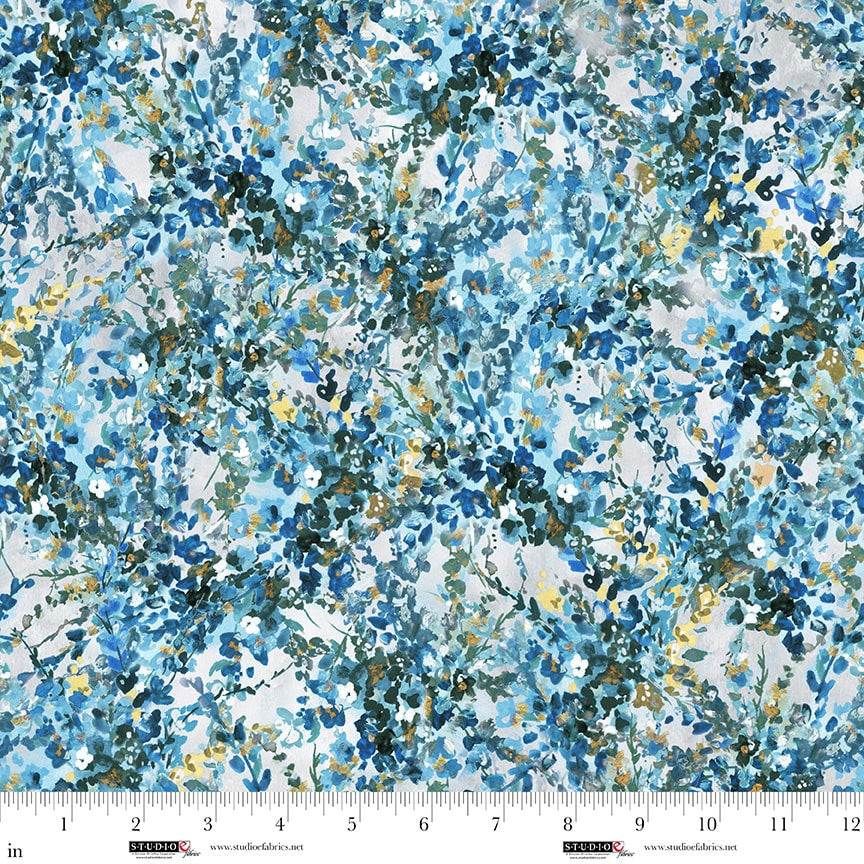 Behind Blue Eyes - Floral Spray - Cyan