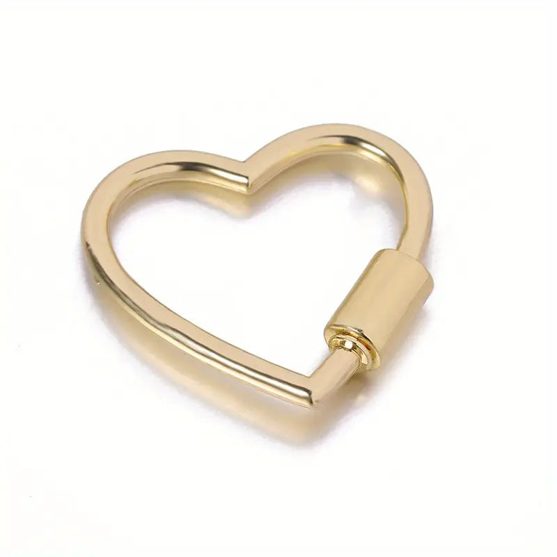 Heart Shaped Open Ring Keychain in Gold