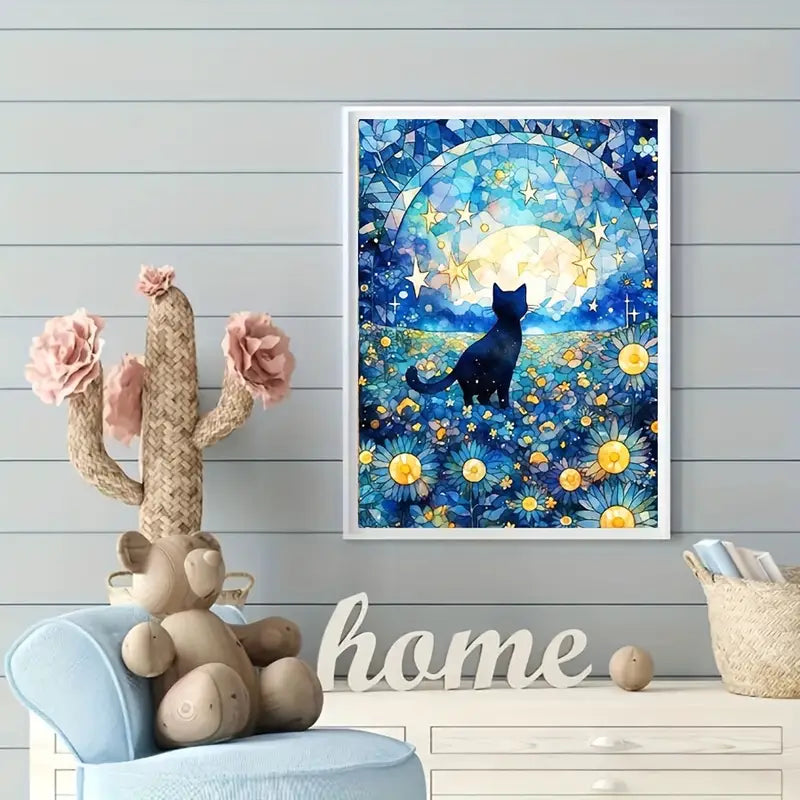 Starry sky Cat Diamond Painting Kit
