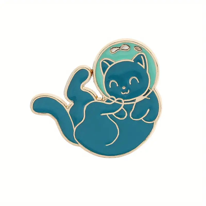 Space Cat Floating enamel pin