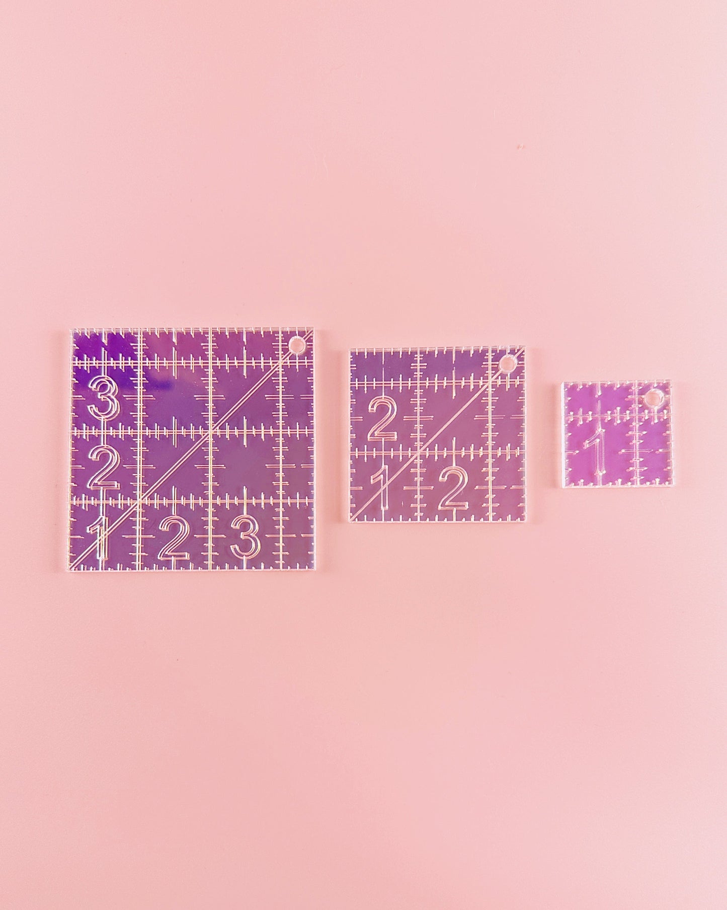 Mini Squares Set - Iridescent quilting rulers