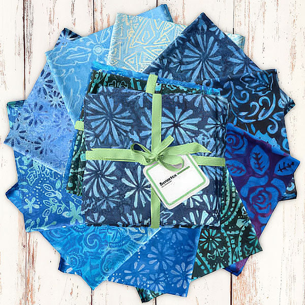 Bali Blenders Blue 10pc Fat Quarter Bundle