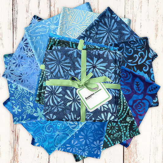 Bali Blenders Blue 10pc Fat Quarter Bundle
