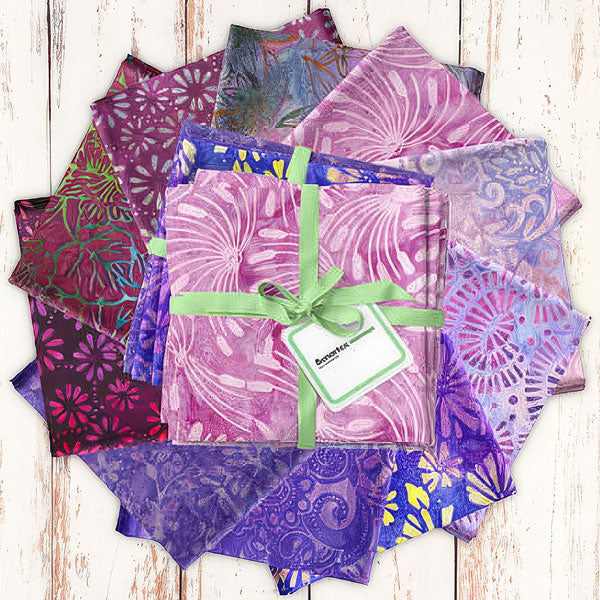 Bali Blenders Purple 10pc Fat Quarter Bundle