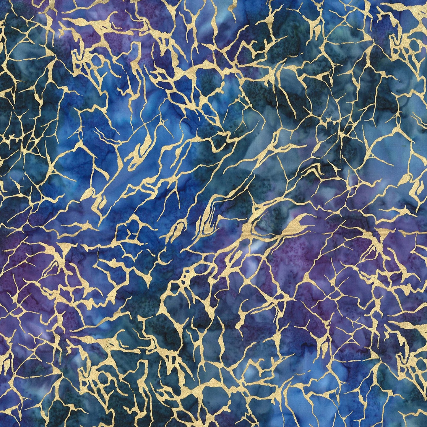 Michael Miller - Indigo Sea Water Batik w/Metallic