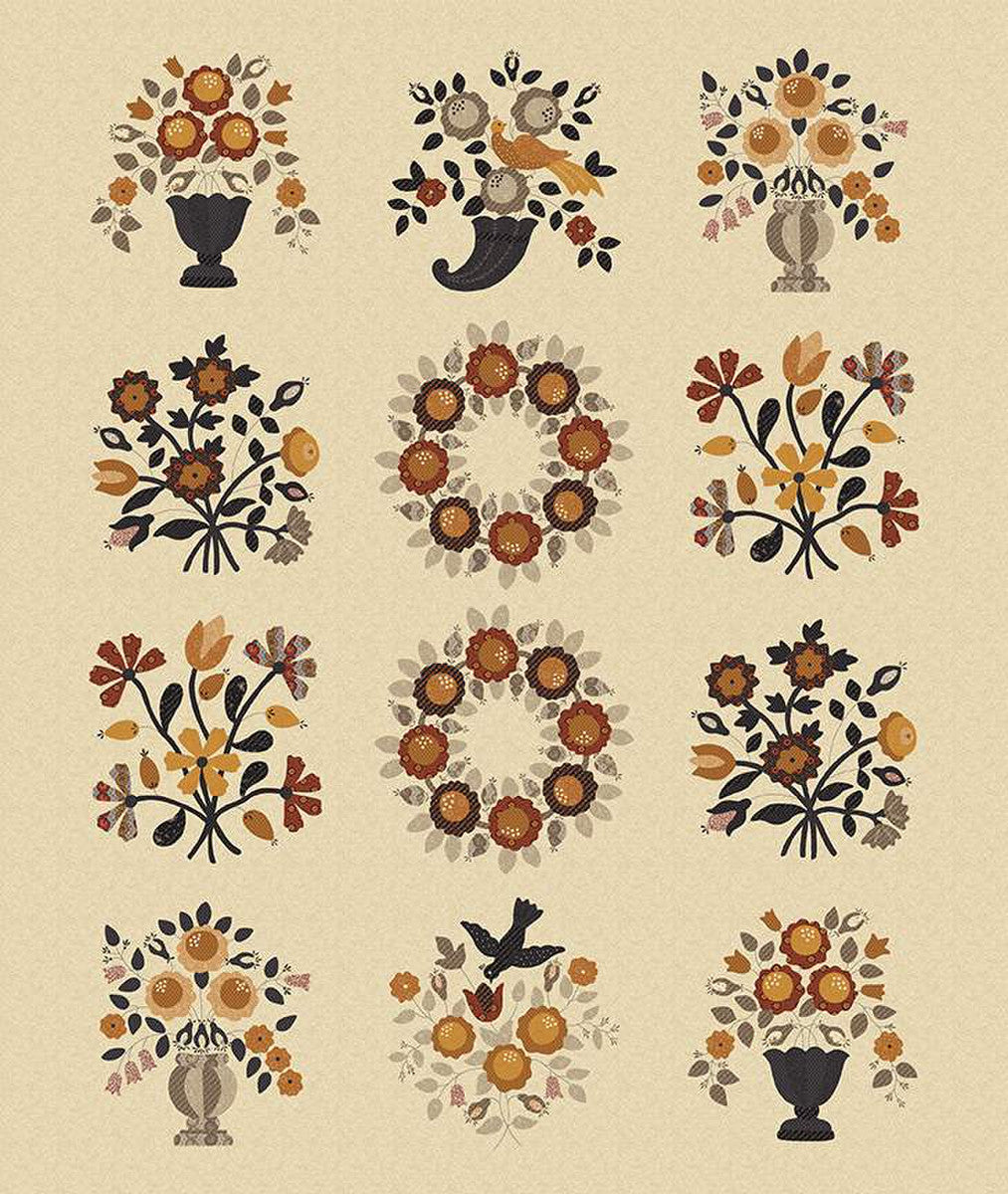 Bountiful Autumn Fall Floral Panel