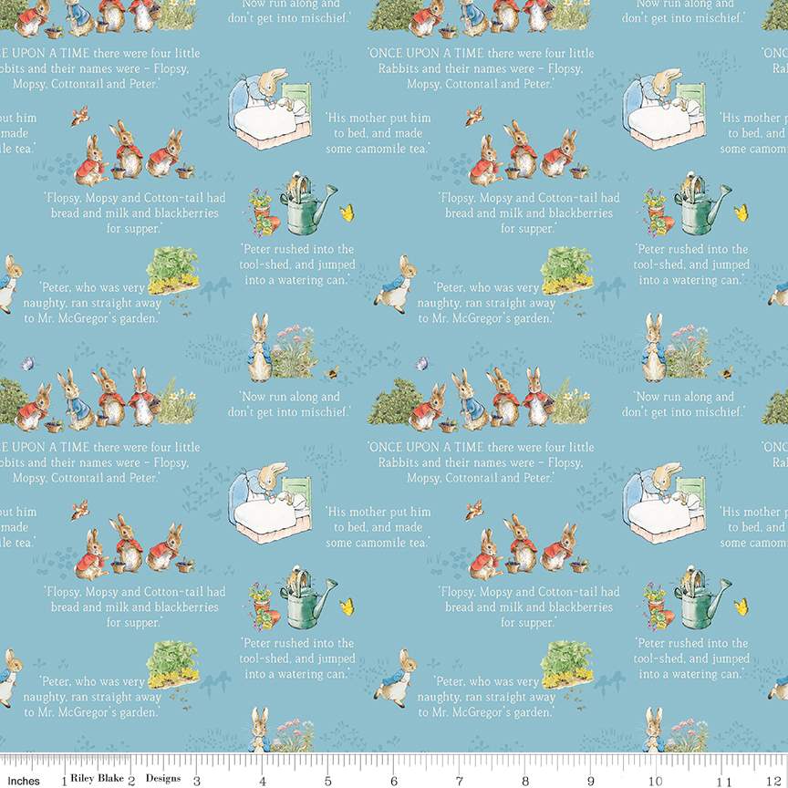 The Tale of Peter Rabbit Text Blue