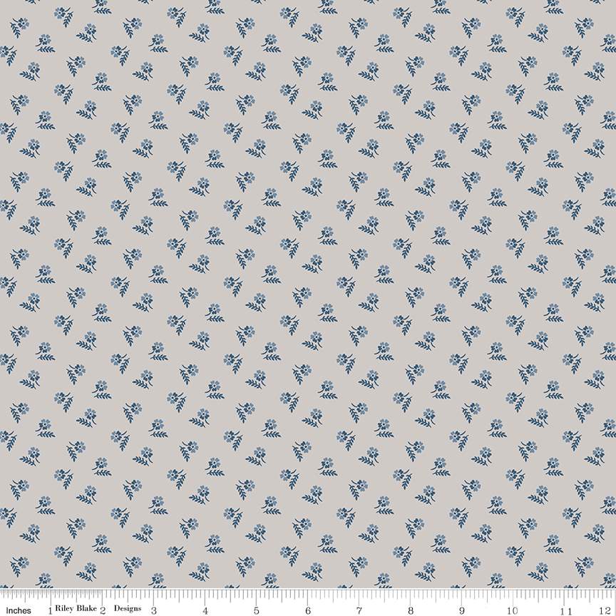 Serenity Blues Tiny Floral Taupe