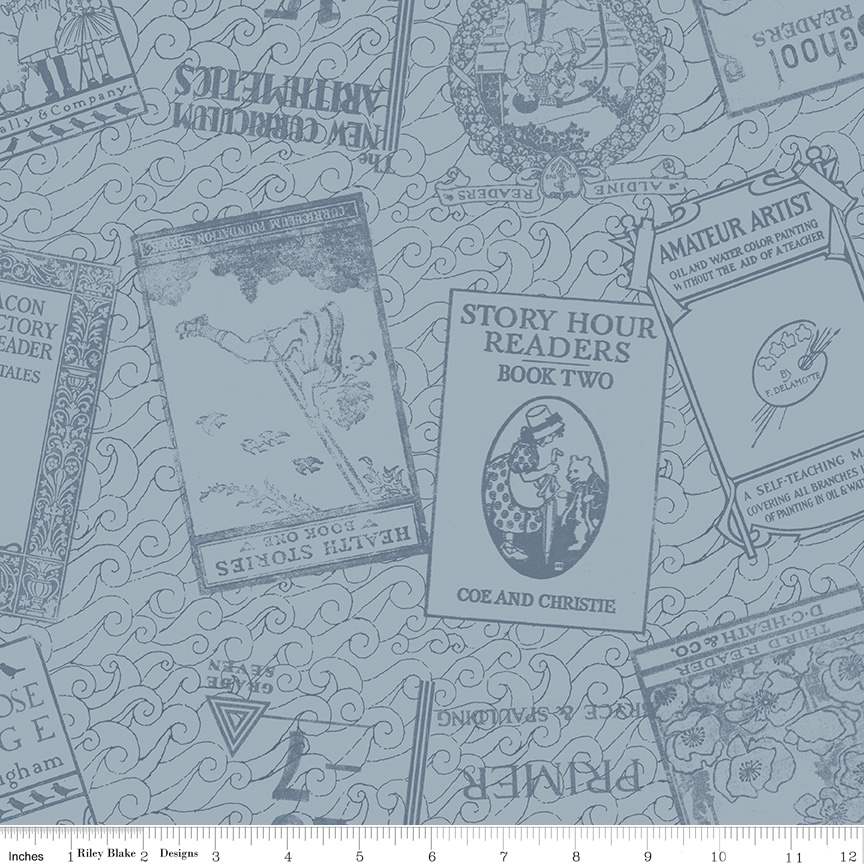 Old School Bookworm Blue