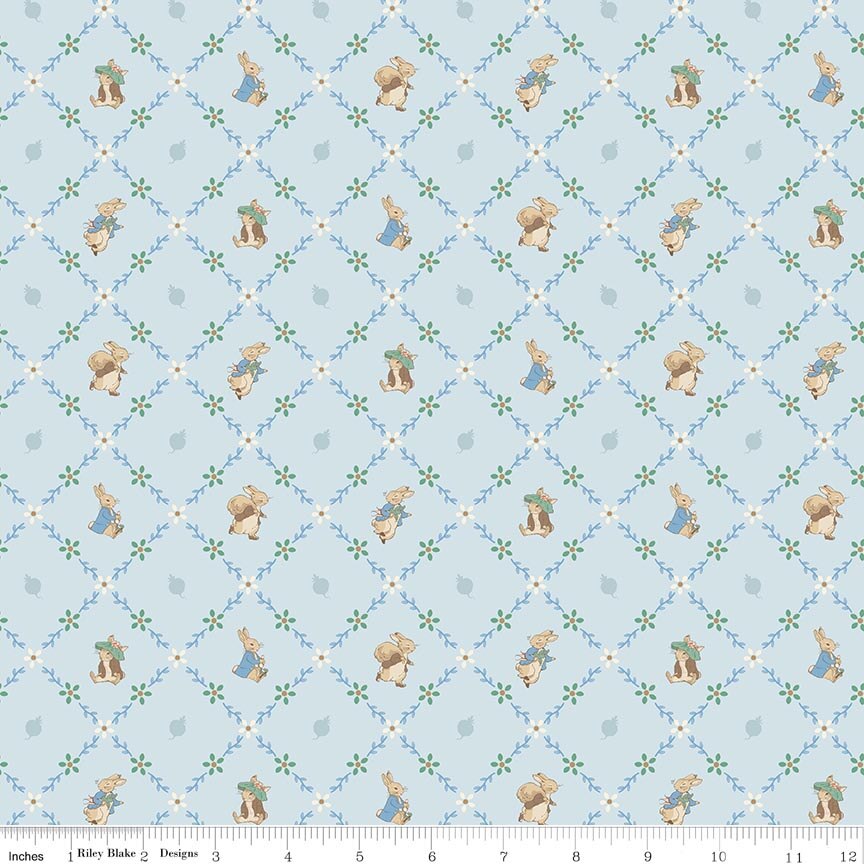 Peter Rabbit™ and Benjamin Bunny™ Lattice Blue