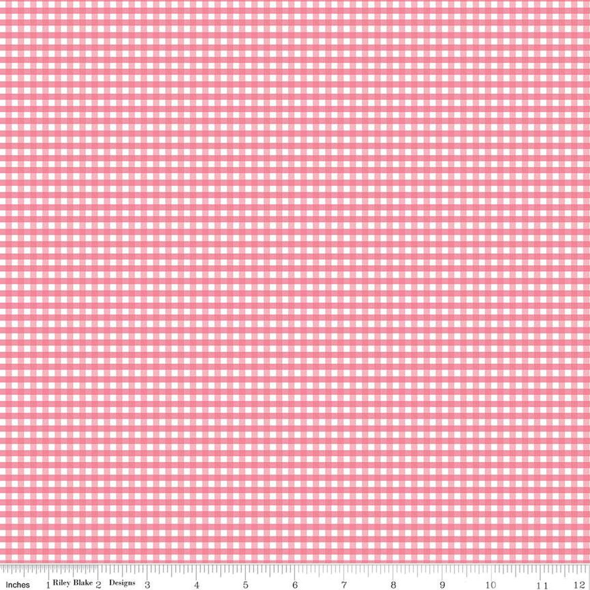 1/8" Small Gingham Sugar Pink