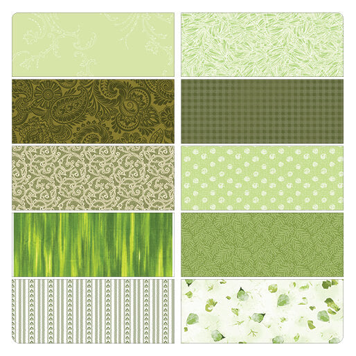 Color Elements Green 10pc Fat Quarter Bundle