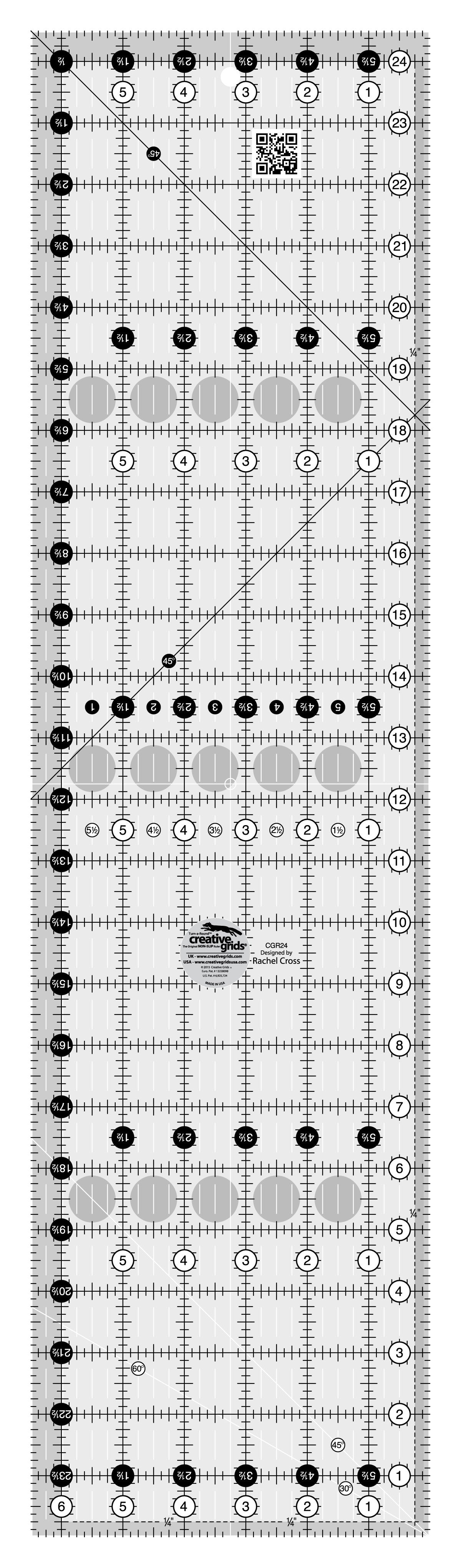 Creative Grids Quilt Ruler 6-1/2in x 24-1/2in Rectangle